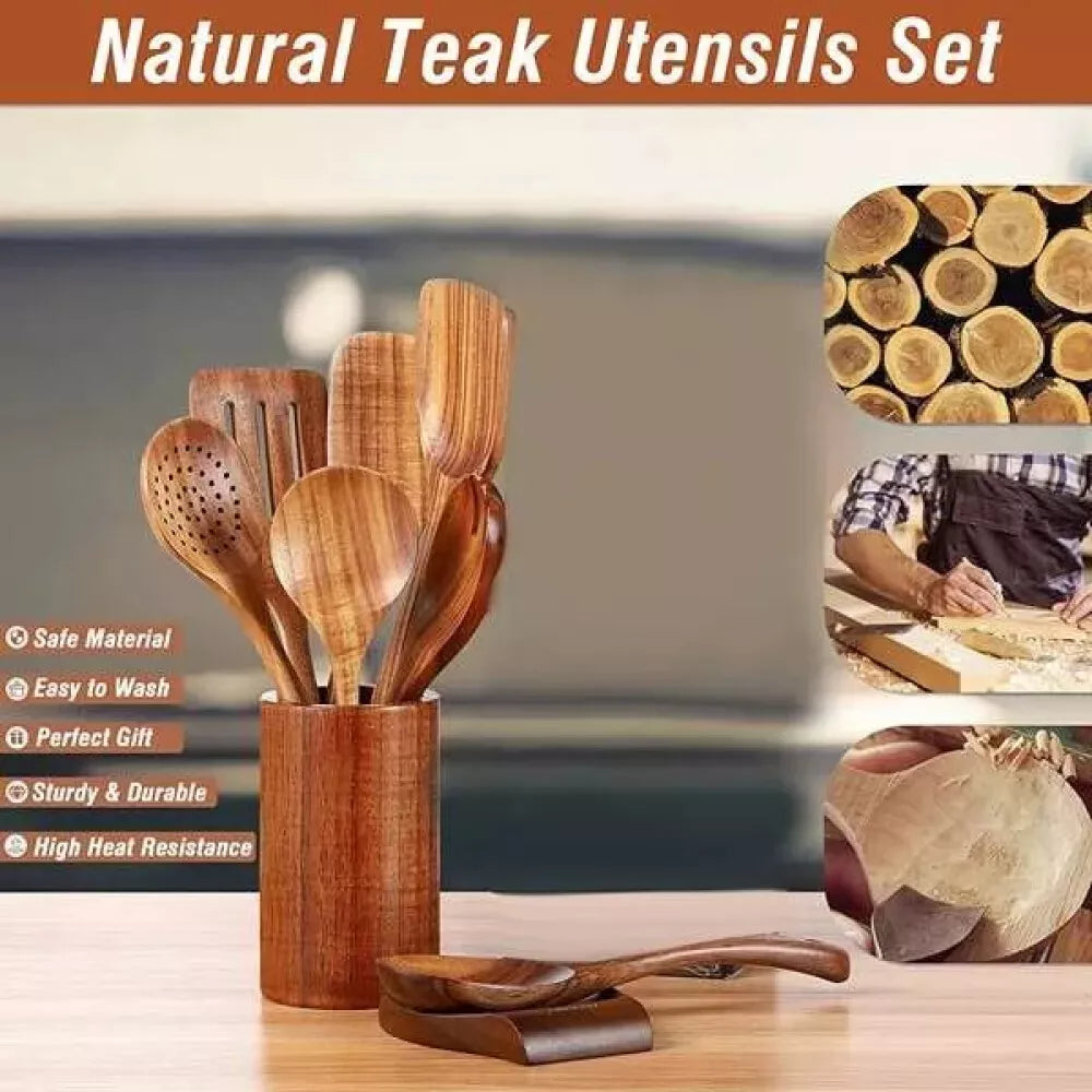 9-Piece Wooden Utensil Set