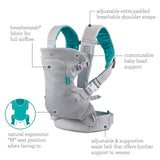 Flip 4-In-1 Convertible Light & Airy Baby Carrier, 4-Position, 8-32Lb, White