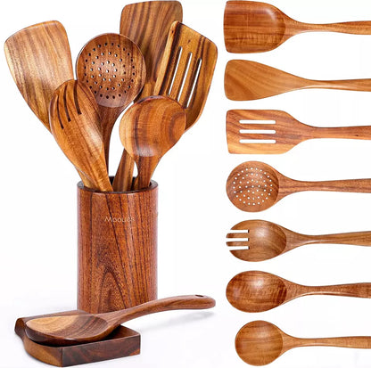 9-Piece Wooden Utensil Set